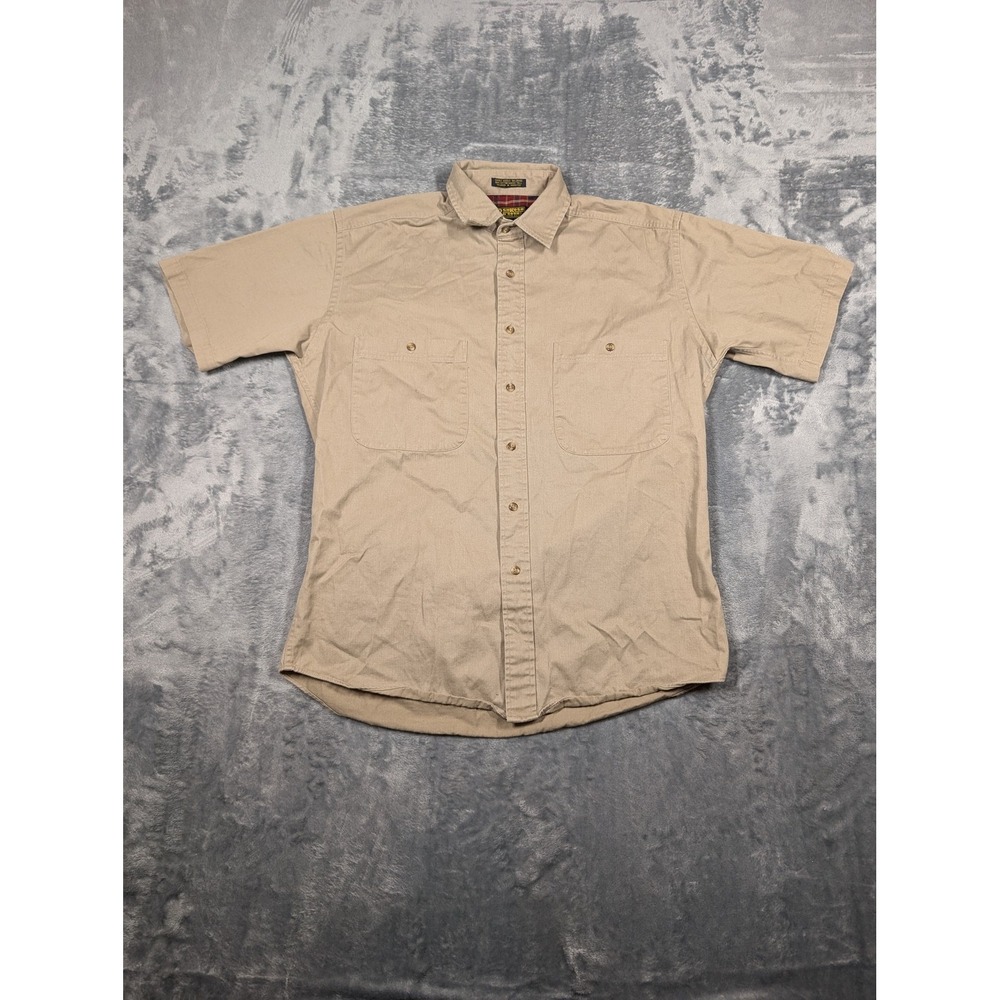 OshKosh B'gosh Shirt Mens Large Sanded Twill Button Down Short Sleeve Pockets
